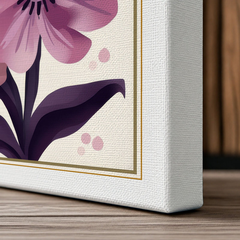 Study in Purple Botanical - Wrapped Canvas, 24x16 - 61.0 x 40.6 cm, White Border