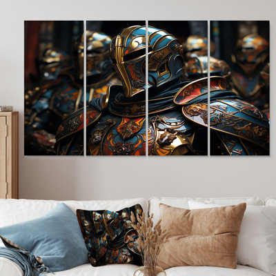 Médiévale Knights I - Militaire, art mural sur toile 4 pièces