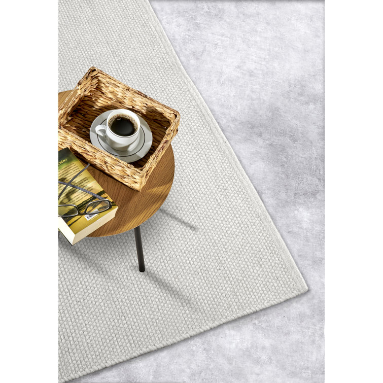 Hand Loomed Linen White Rug