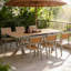 Ensemble de salle à manger extensible 7 pièces avec 6 chaises, idéal pour les repas de patio et les chaises longues-1808338886