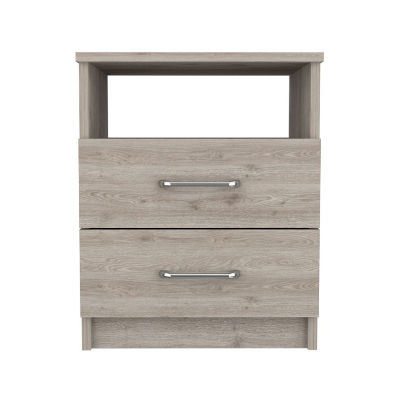 2-Drawer 1-Shelf Rectangle Nightstand