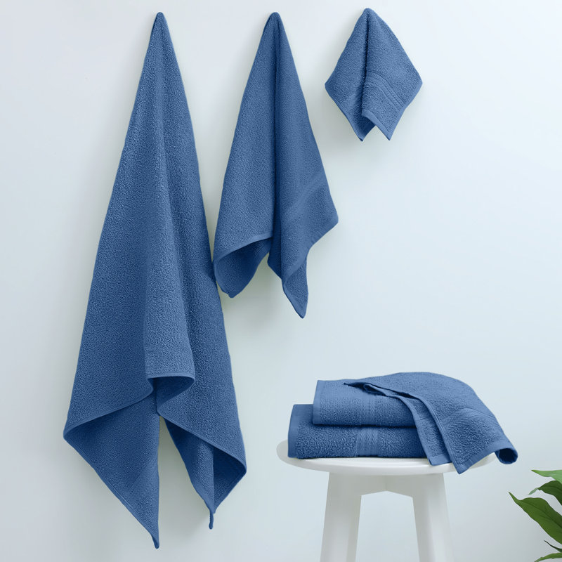 Martex Easy Living The Everyday Towel 6 Piece Set 6 - Piece 100% Cotton Multi-Size Set Guest Room Case Pack, Blue