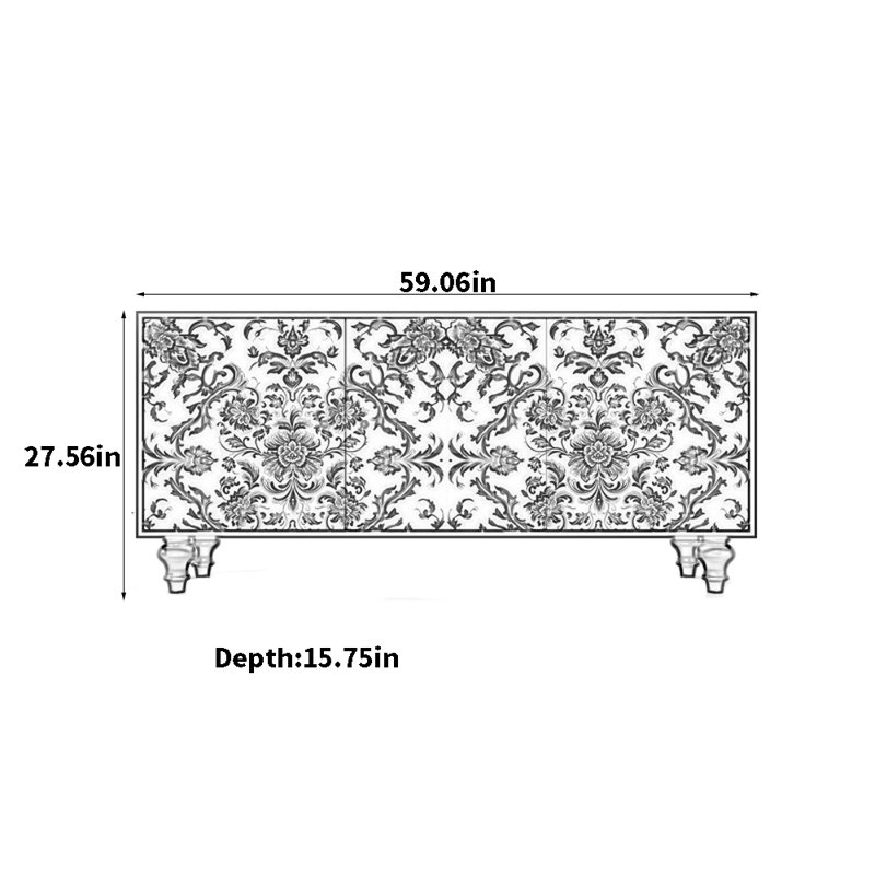 Buffet bleu floral