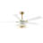 52" Rattan White Ceiling Fan With Light Kit And Remote Control