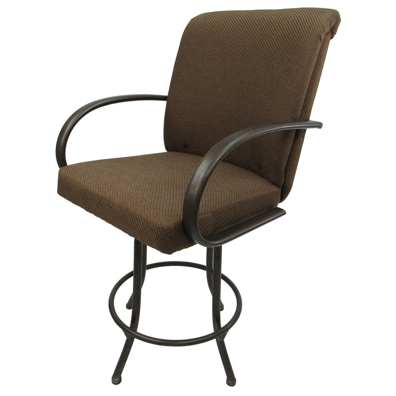 Grifton Swivel Upholstered Counter Stool, Sanora Brown, Beige, Counter Stool (26" Seat Height)