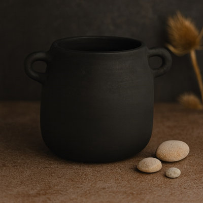 Terracotta Vase Natural H 8.1" & Dia 6.7"