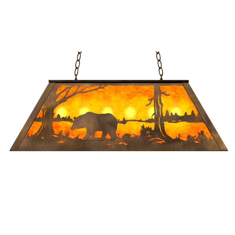 Farrar 6 - Light Pendant, Antique Copper, Amber Mica