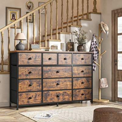Dresser For Bedroom With 13 Drawers, Long Dresser, Chest Of Drawers by 17 Stories