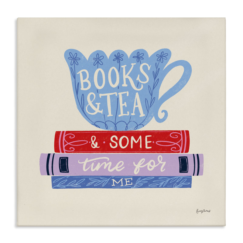 Livres, "Tea Time For Me", conception par Becky Thorns, H 36 po x l 36 po