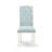 9-Piece Table Set- 8 kitchen chairs with Baby Blue Linen Fabric Seat and Button Tufted Chair Back - Cement Rectangular Tabletop - Wire Brushed Linen White.-1012042597-1012042592-1047677310