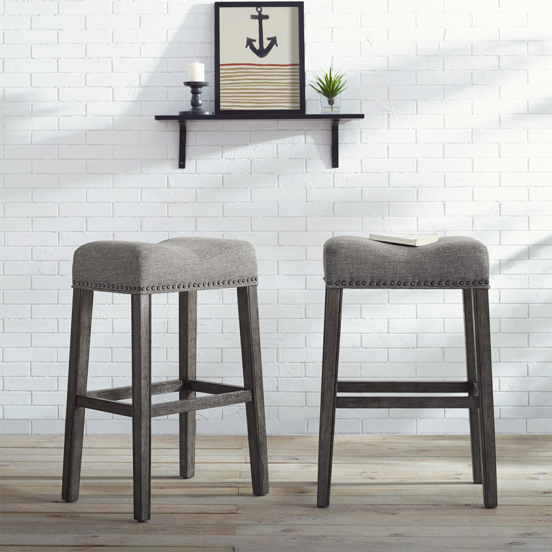 Upholstered Counter Stool, Gray, Gray
