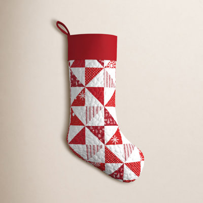 Quilted Triangles Holiday Stocking