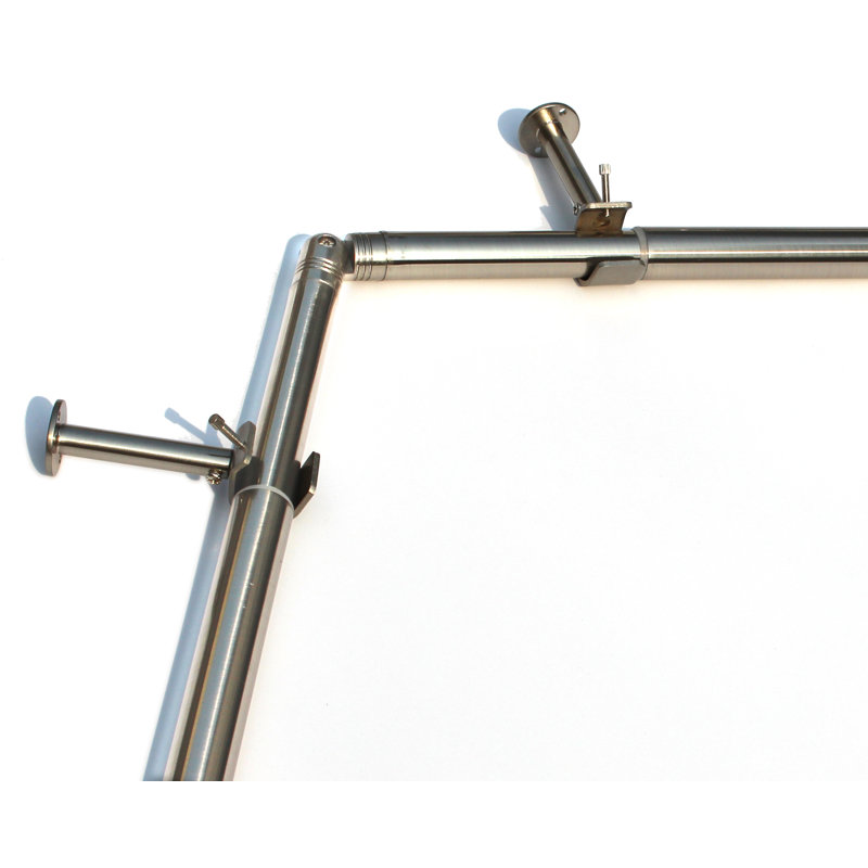 Avanley Adjustable Single Curtain Rod, Brushed Steel