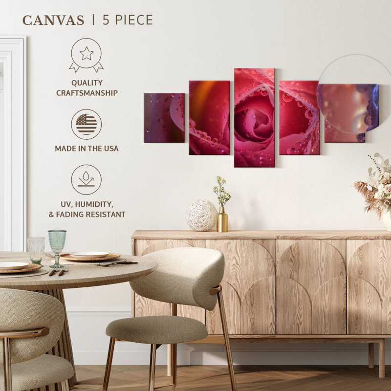 Misty Pink Rose, 36" H x 80" W