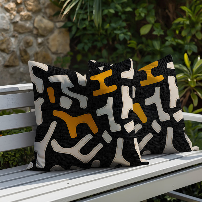 Coussin intérieur / extérieur 2 ensembles Mai, Orange, 16 x 16