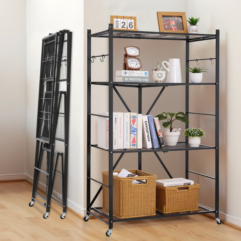 Tablette de rangement pliante avec roulettes