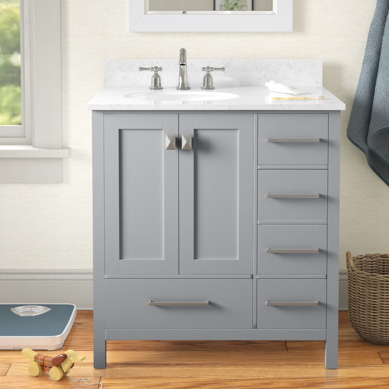 Ensemble de meuble-lavabo simple 32 po Irene, Gris