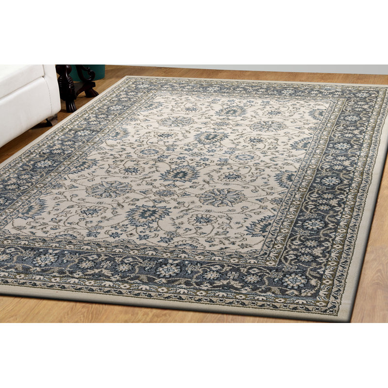 Tapis ivoire/gris zone Mishawaka, Rectangle 3 pi 3 po x 5 pi 3 po