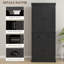 Armoire de rangement 72 po, armoire avec 4 portes et 3 tablettes réglables, grand tiroir central, noir-1230889149