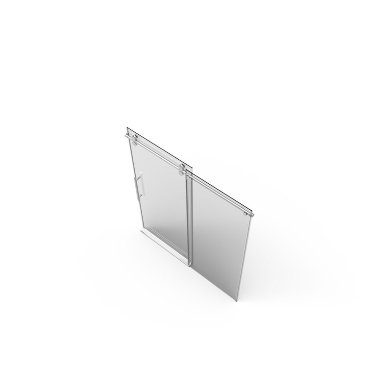 Porte de douche coulissante sans cadre de style chrome moderne pour salles de bain luxueuses