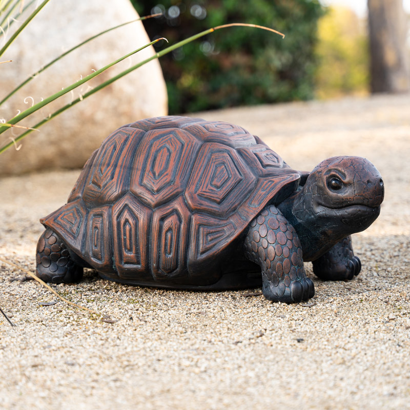 Statue de tortue de marche en béton / gris MgO L 21,3 po XBrand, décor intérieur ou extérieur, décoration de jardin, statuaire de tortue