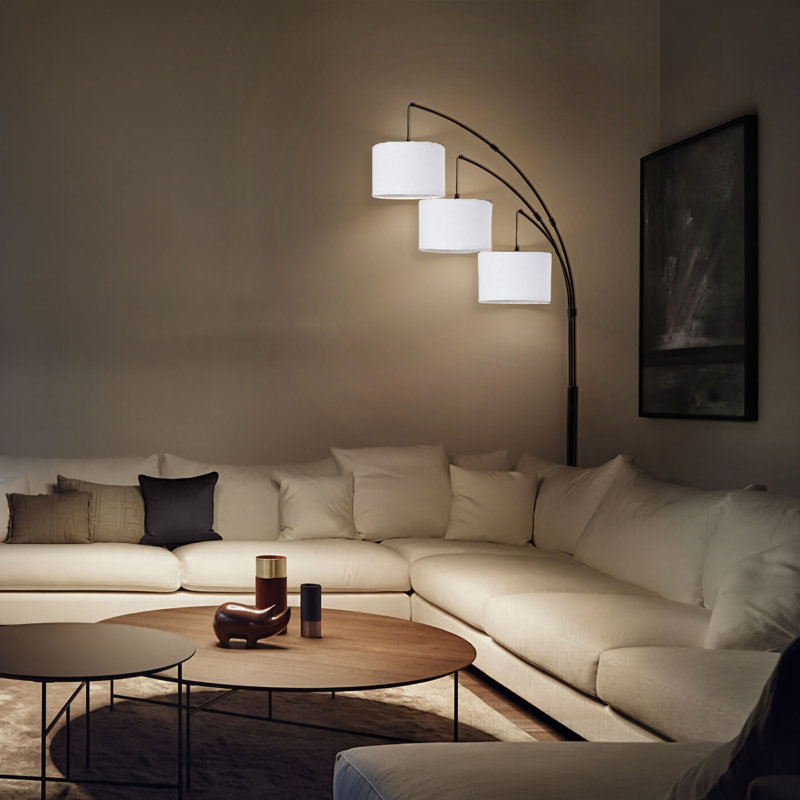  Smart 80" 3-Light Dimmable Tree Floor Lamp with Remote & APP, White, Black, 80" - 3 Lights