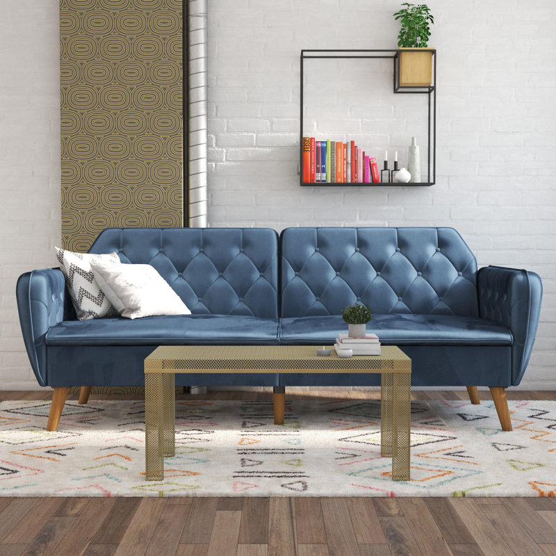 Tallulah Memory Foam Futon, Blue Velvet