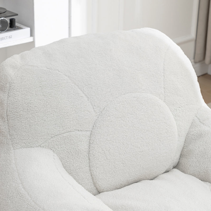 Bean Bag Chair With Filler, White Teddy