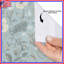 Rideau de douche bleu à motif floral très long-1030619577