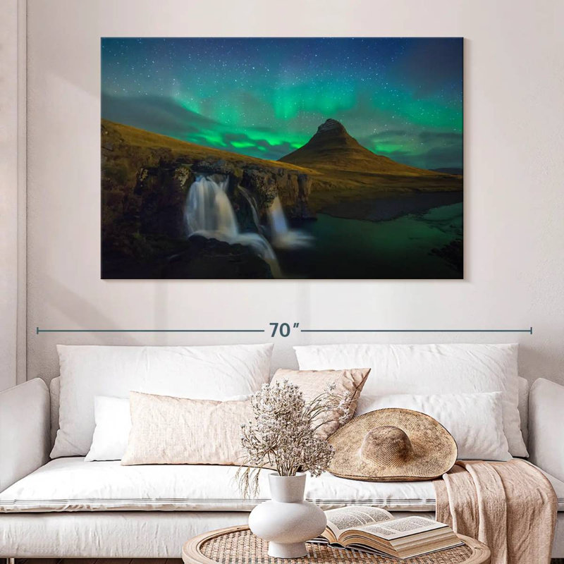 Alvord Kirkjufell Aurore boréale, H 34 po x l 51 po