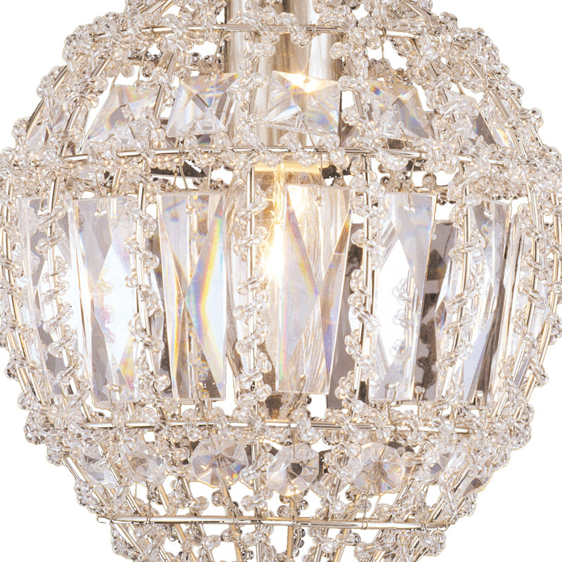 1 - Light Satin Nickel Crystal Pendant