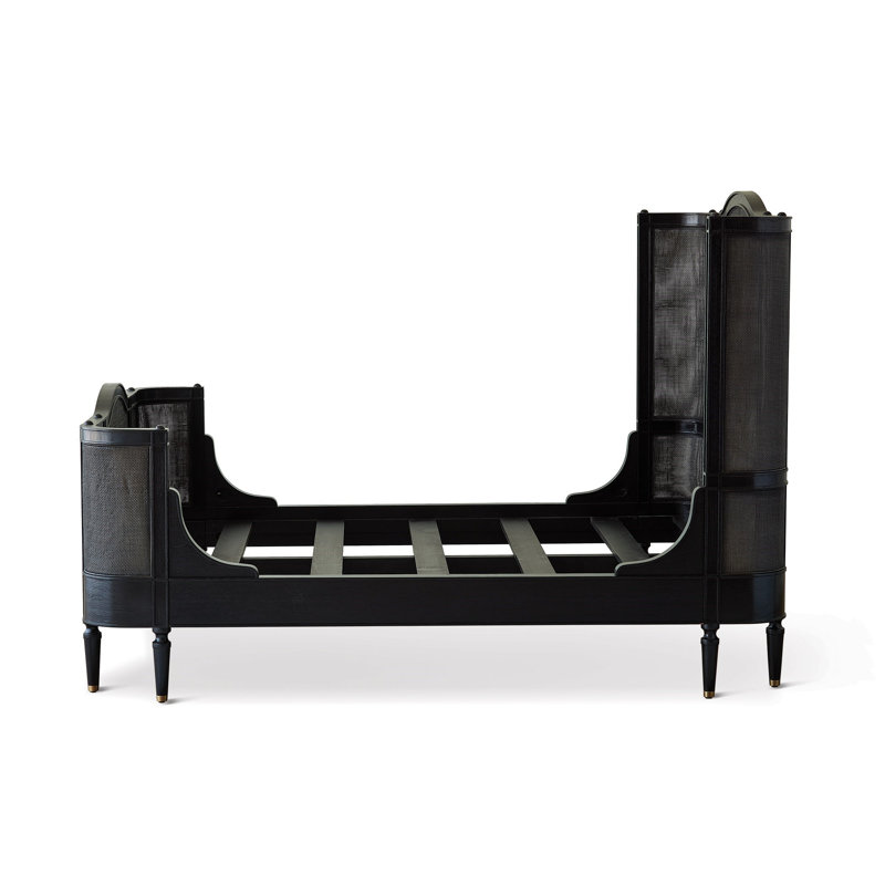 Solid Wood Bed, Black, Queen