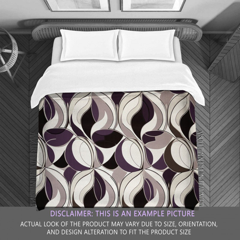 Literie Funky, Édredon très grand, Mauve / argent géométrique