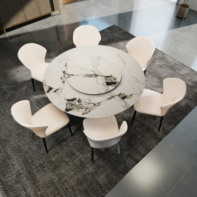  Ensemble de salle à manger à piédestal pour 6 personnes
