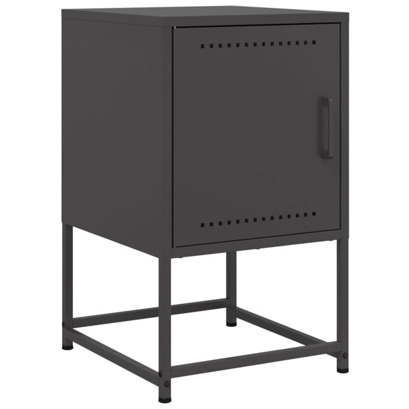 Anzel 36cm W Steel Bedside Table, Black