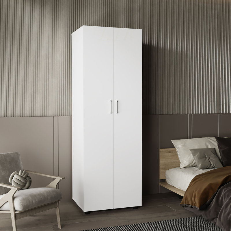 Armoire Aurora, deux tablettes intérieures, tringle, porte double