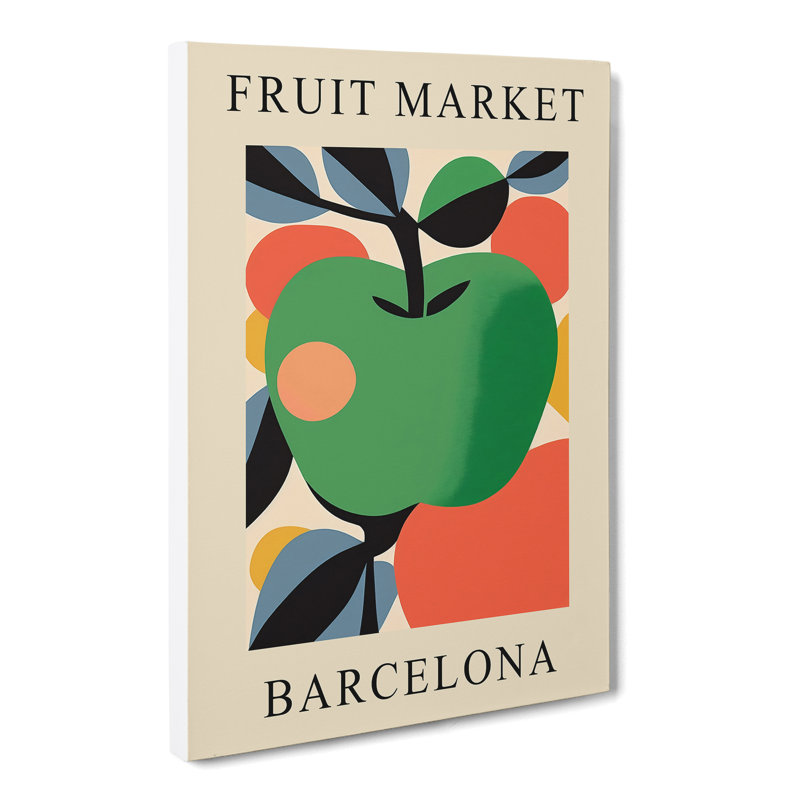 XMKTMKT-106 Barcelona Fruit Market Exhibition Apple - Wrapped Canvas Print, 50cm H x 35cm W x 3cm D