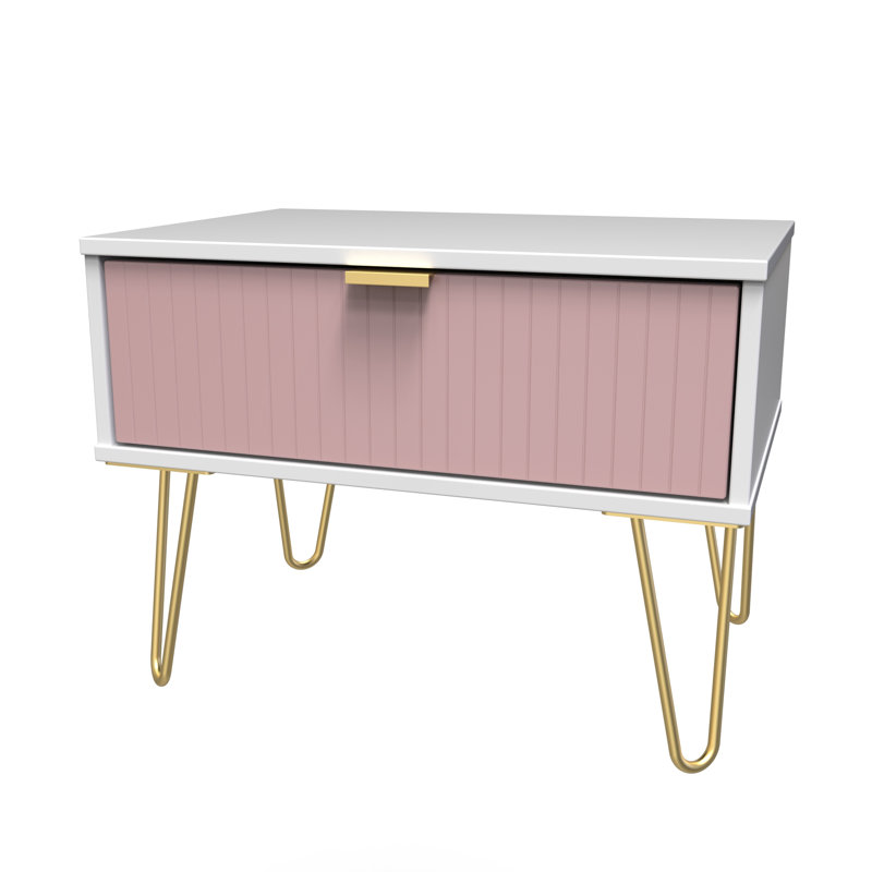 Beranda 1 Drawer Midi Chest (Ready Assembled), Kobe Pink/White