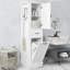 Armoire de rangement de salle de bain moderne avec compartiment inclinable et crochets-1547668703