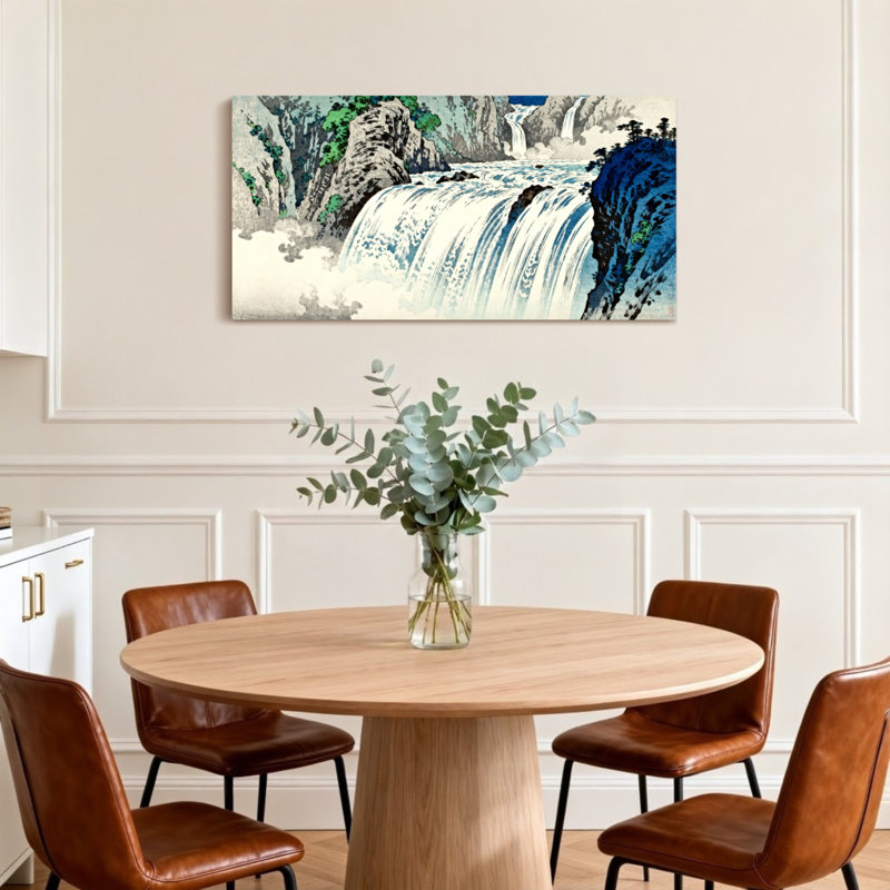 «Landscape & Nature Waterfall Cascade Mountain Landscape», reproduction d'art, H 24 po x l 48 po
