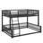 Full XL Over Queen  Floor Bunk Bed Frame Equipped With A Ladder And Safety Guardrails-846130932