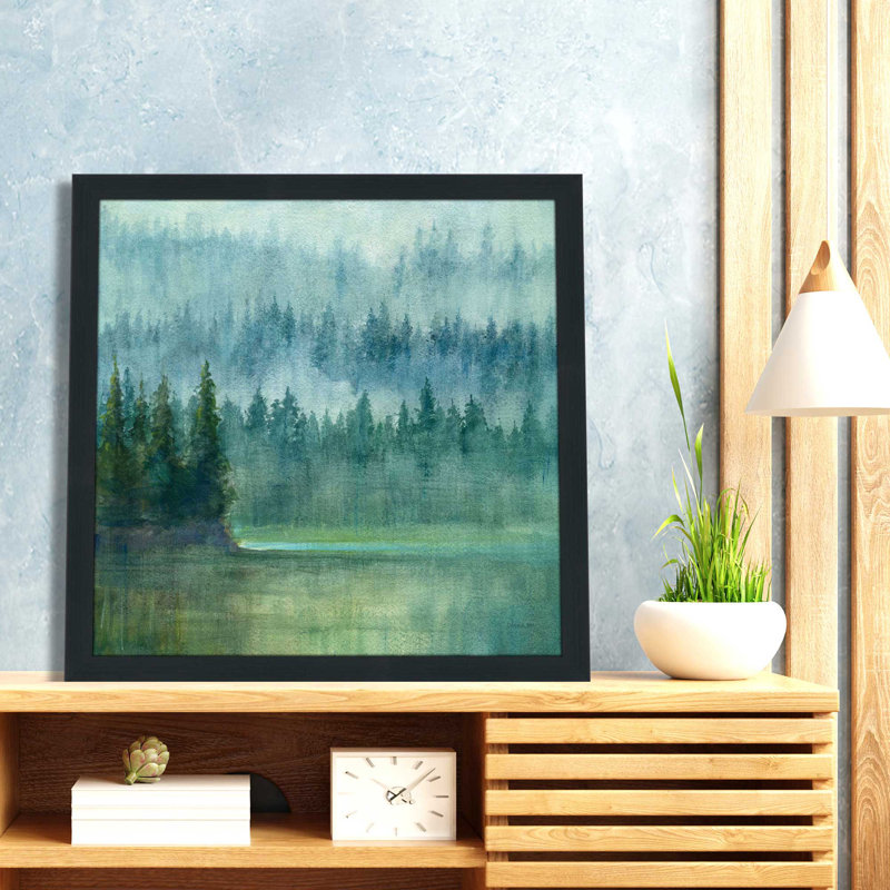 Autour de la pointe - peinture, L 25,5 po x H 25,5 po, Cadre noir