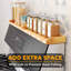 30" Wide Kitchen Shelf Organizer For Stove, Magnetic Bamboo Spices Shelf For Home Stove Kitchen Storage Organization (Fit For Flat Top Only)