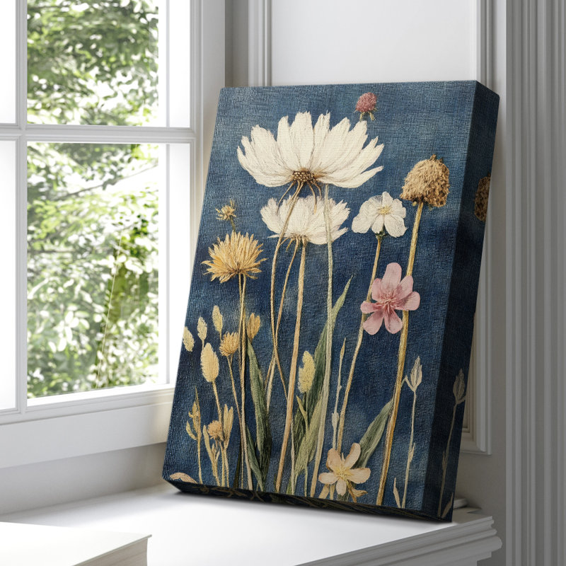 Toile tendue avec châssis floral CV III, H 60 po x l 40 po