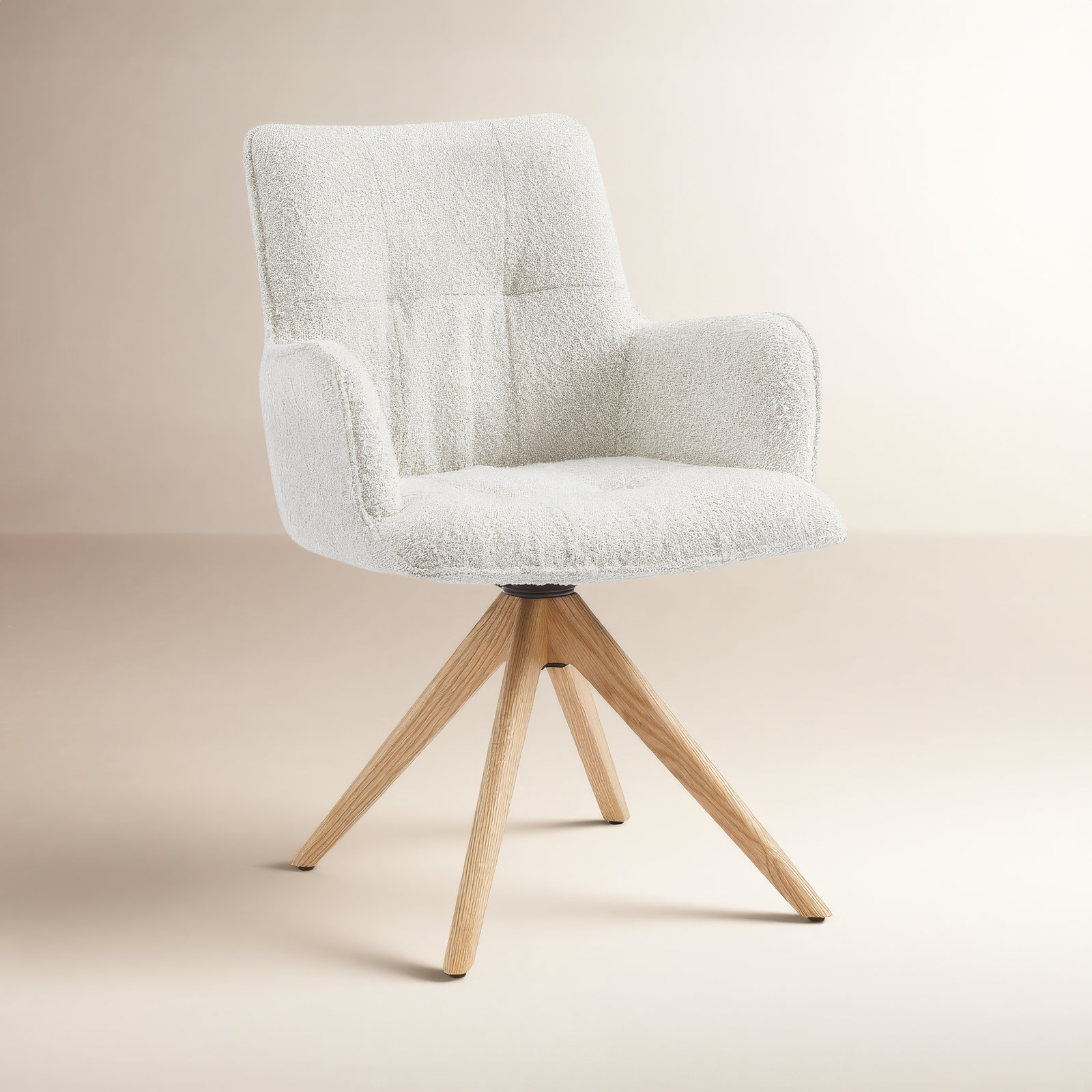 Jadel Office Chair, White Boucle