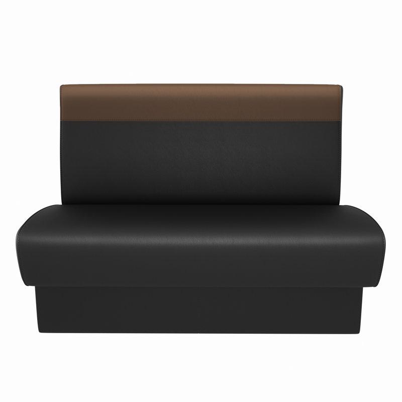 Double-Sided Booth - Contrast Stitched Head Roll (Final Assembly Req.), Cafe/Ebony, 42"H x 48"W x 24"D