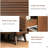Mid-century Modern Nightstand With Charging Station, Fluted Drawer, Wood Bedside Tables With Open Shelf, Walnut