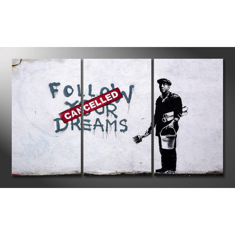 Banksy - 3 Piece Print on Canvas