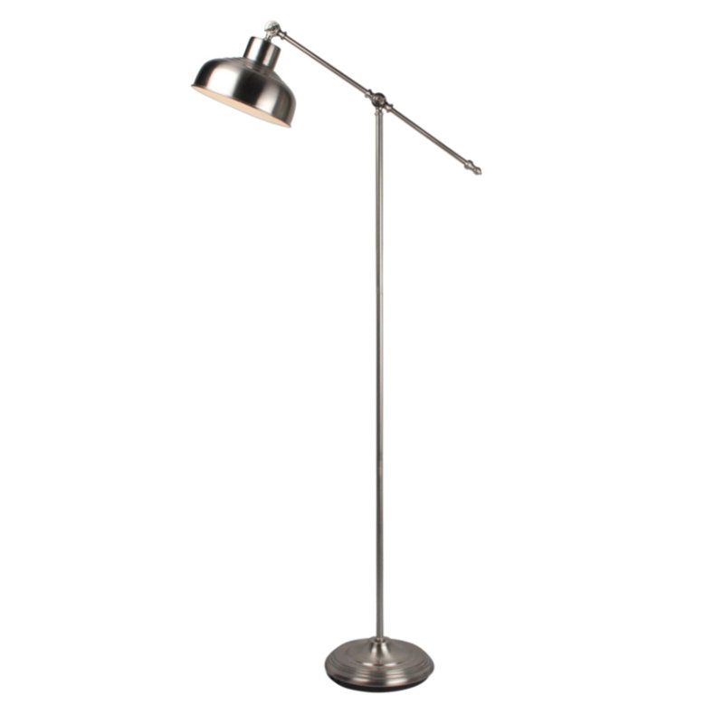 Langer Swing Arm Floor Lamp Set, Satin Nickel, Satin Nickel