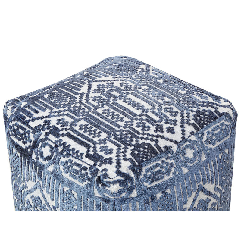 Cadian 50cm Wide Square Geometric Pouffe Ottoman